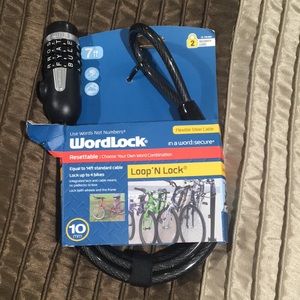 Word lock for securing bicycle
